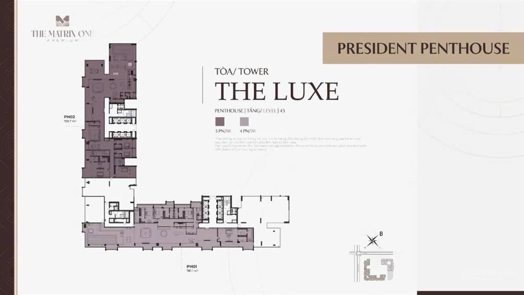 Bán penthouse the matrix one premium  diện tích sàn 771,4 m2 view sân vận động và công viên 50ha