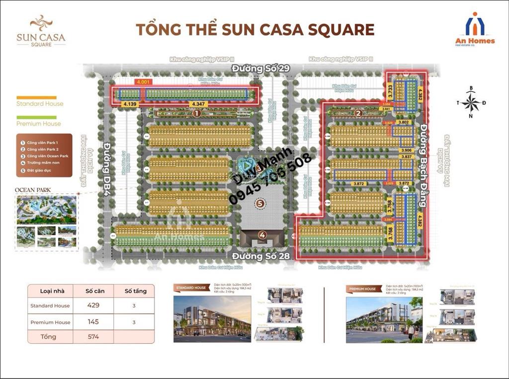Mở bán 168 căn nhà phố tại vsip ii suncasa square giá fo cđt từ 3.6tỷ/100m2 tiến độ tới 24tháng