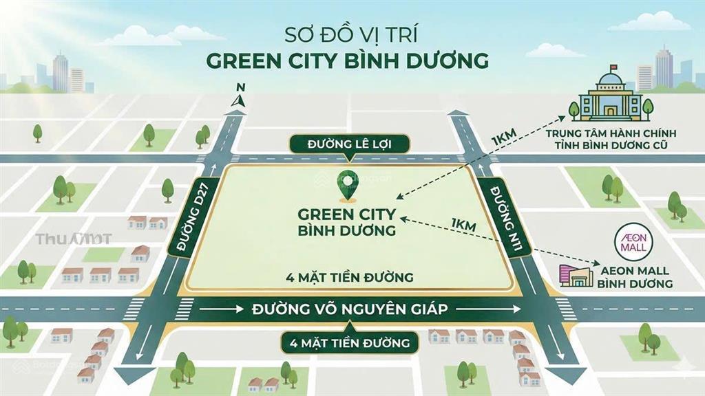 Mở bán nhà phố green city bình dương 4 mặt tiền ngay tt phường bình dương giá chỉ 6tỷ/150m2