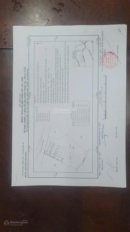 Kẹt tiền bán gấp sỉ lẻ lô đất 2983.6 m2 mt long mỹ  láng dài, đất đỏ, bà rịa  vũng tàu