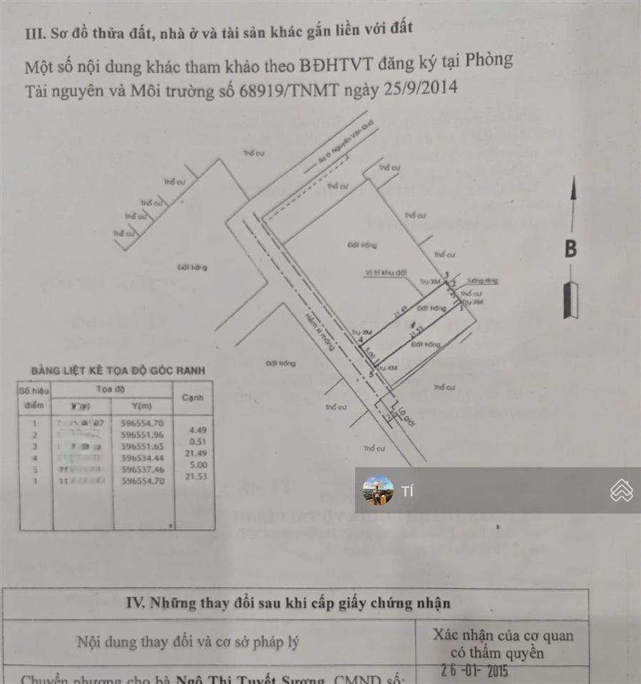 Đất nguyễn văn quá sát gò vấp dt 5x21,5m, thổ 107m2 giá 6 tỷ hxh 5m thông ngay tô ký