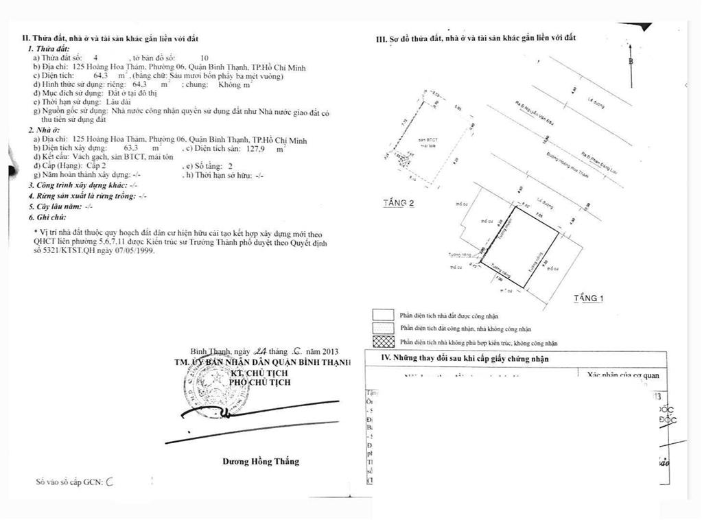 Bán mt 125 hoàng hoa thám  bình thạnh (hđ thuê 40 tr/tháng)