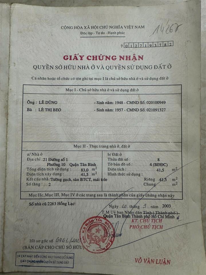 Chỉ 7.790 tỷ có ngay nhà mặt tiền kinh doanh bàu cát. giá tốt khu