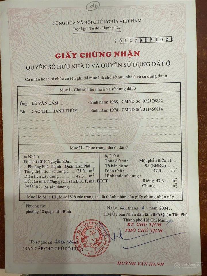 Bán nhà mặt tiền kinh doanh 375 nguyễn sơn, phường phú , thành phố hồ chí minh ( quận tân phú)