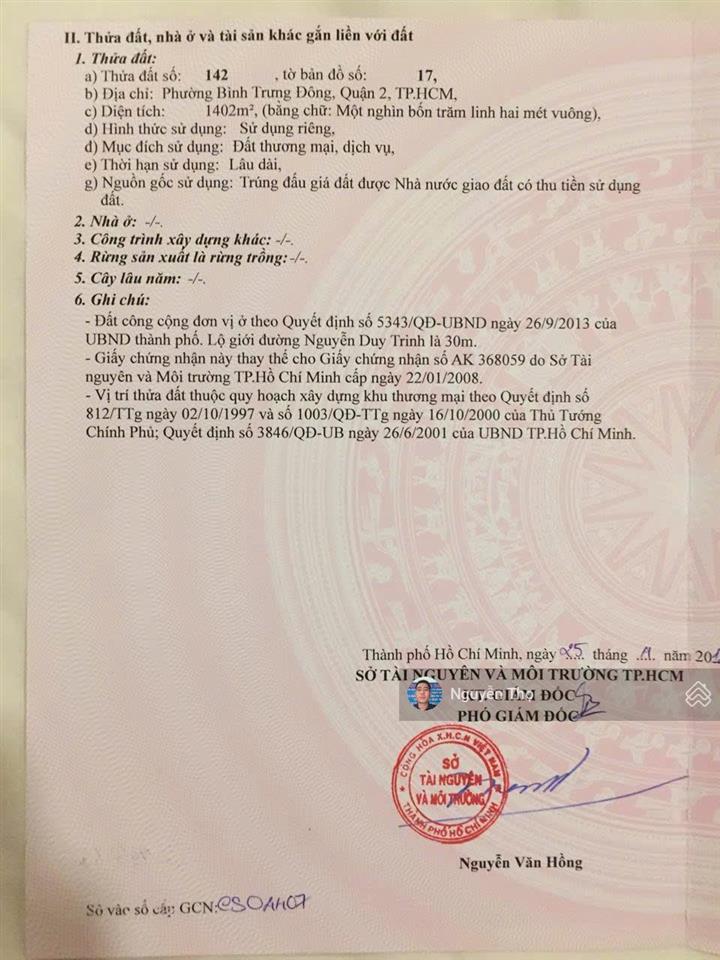 Bán đất vàng quận 2 (tp. thủ đức)  vị trí đẹp  phù hợp đầu tư/kinh doanh