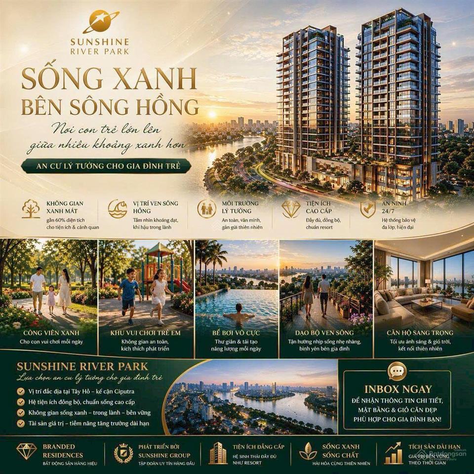 Chung cư sunshine river park  căn góc đẹp, tầng 7  giá siêu tốt, chính sách ưu đãi  0961 799 ***