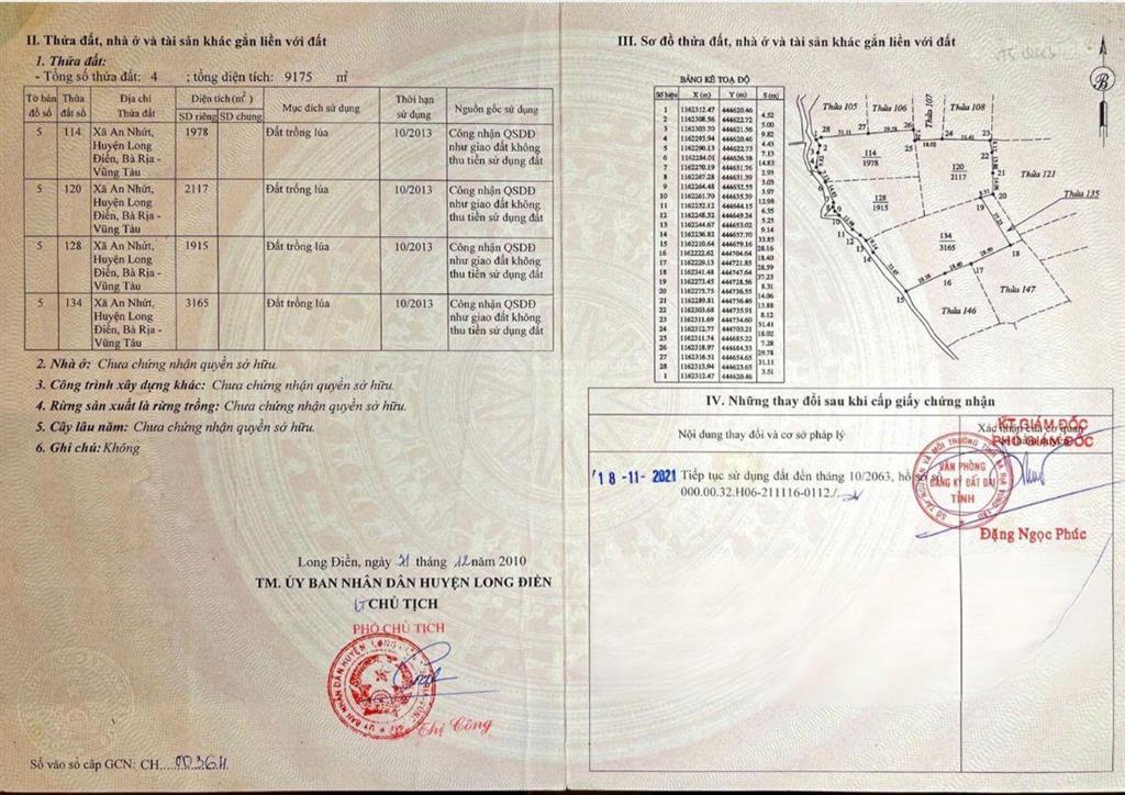 Bán đất tại thị trấn long điền, 3,5 tỷ, 9175m2, pháp lý đầy đủ, giá cực chất uy tín