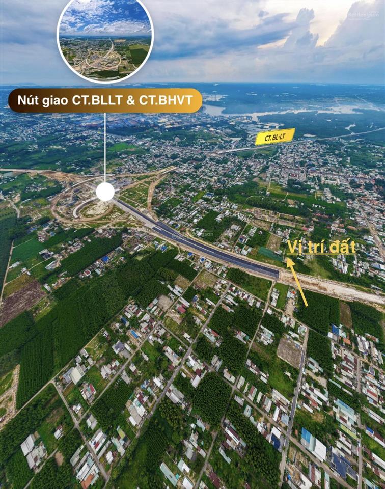 Đất tân hiệp 1.39 tỷ nằm giữa 2 cao tốc và ql51, 100m2 full thổ cư, dân đông, cạnh kcn tân hiệp