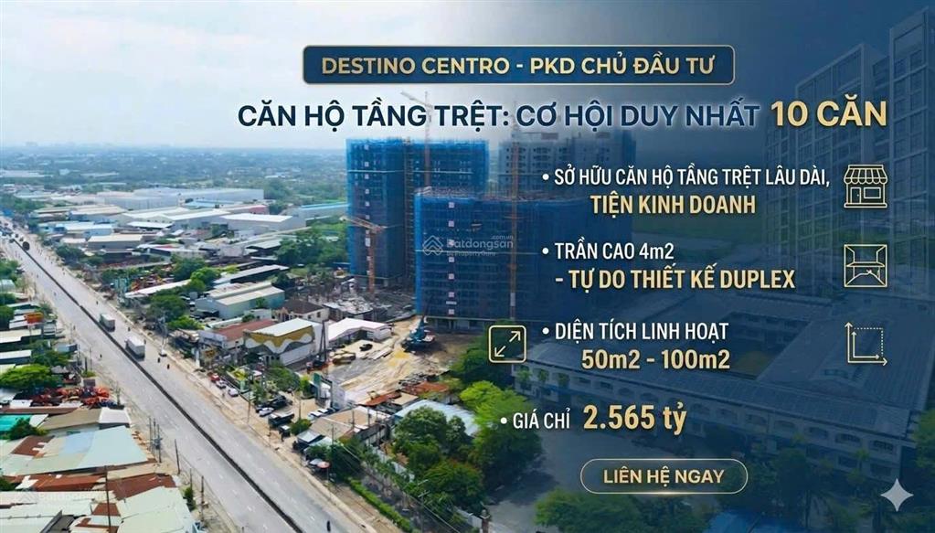Sở hữu căn hộ tầng trệt mặt tiền quốc lộ 1a  cơ hội hiếm có tại destino centro