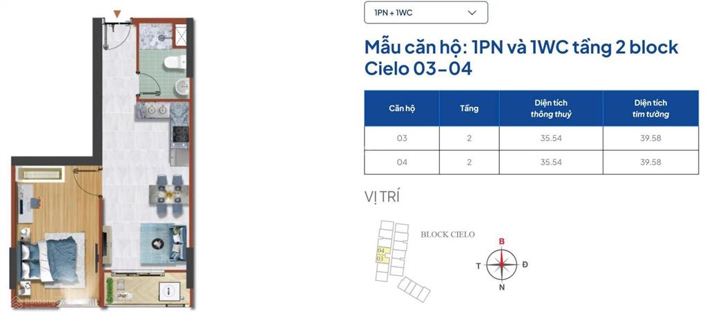 Một trong số ít căn hộ 1pn ngay tầng tiện ích trần cao 4,4m tại destino centro