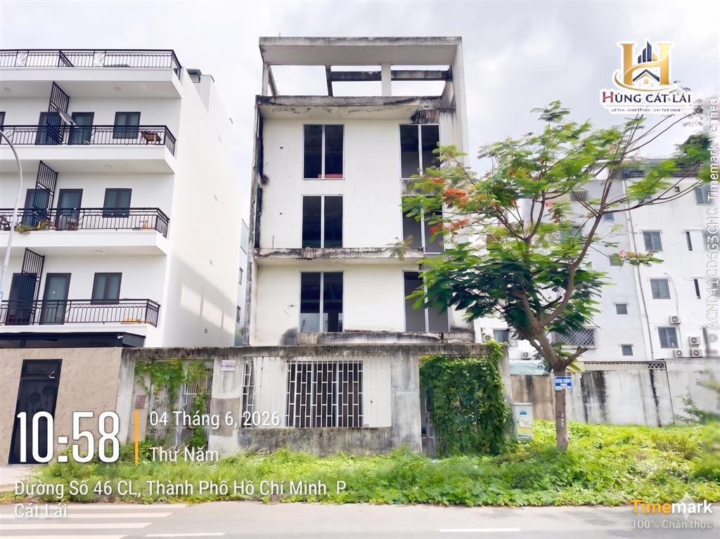Bán nhà phố 1 trệt 4 lầu cát lái  dt 11.7x17m (199.1m2)  giá chỉ 21 tỷ  shr  làm chdv siêu tốt