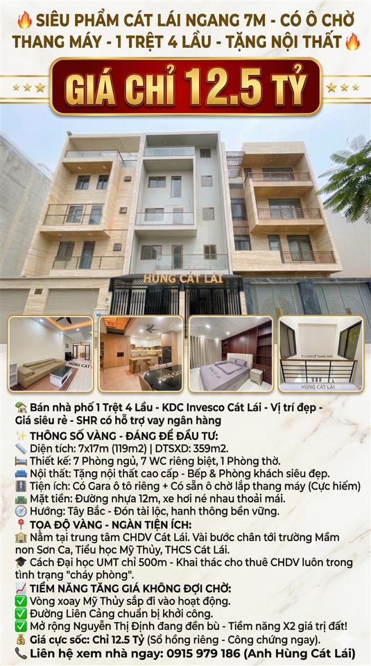 Bán nhà 1 trệt 4 lầu, dt 7x17m, 8 pn, có ô chừa thang máy, thích hợp mua làm chdv, shr, giá 13 tỷ