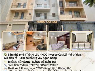 Siêu phẩm cát lái ngang 7m  có ô chờ thang máy  1 trệt 4 lầu  giá chỉ 12.5 tỷ  tặng nội thất