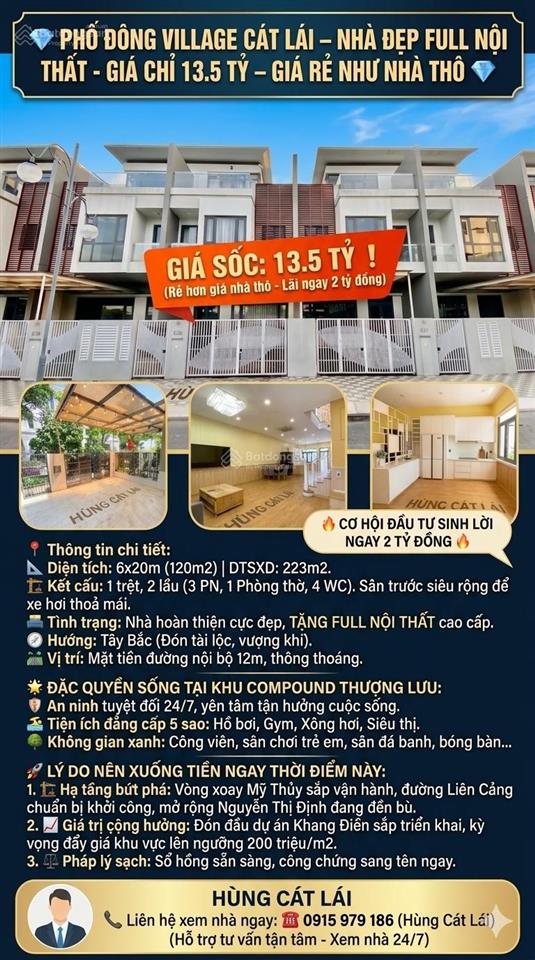 Phố đông village cát lái  nhà đẹp full nội thất  giá chỉ 13.5 tỷ giá rẻ bằng nhà thô  shr