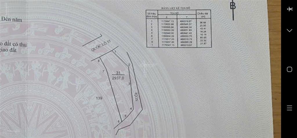 Bán lô đất đẹp mặt tiền quốc lộ 55, ngay vòng xoay ven biển 994