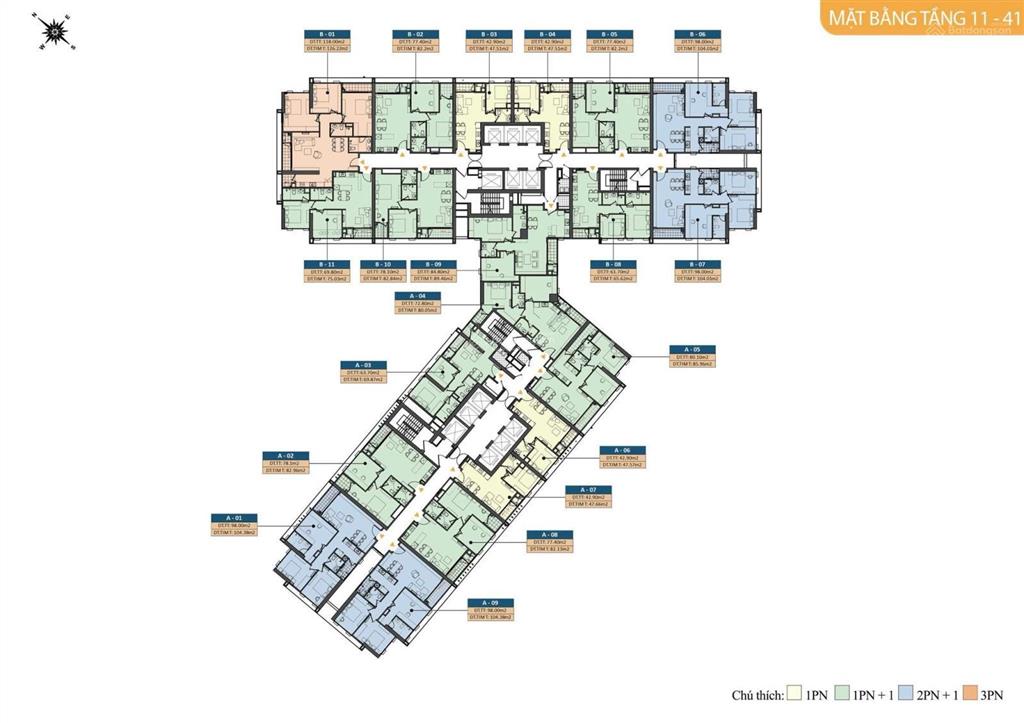 Bán căn hộ 1pn, 45m2 tại tháp đôi kepler land, giá ưu đãi 4,3x tỷ