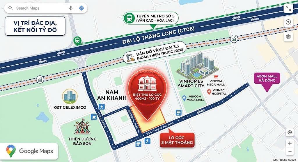 Bán biệt thự lô góc nam an khánh 400m² compound khép kín, đón sóng vđ 3.5 & metro