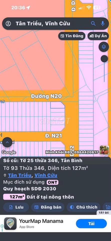 Bán lô góc 127m² kdc Lavender Tân Bình Vĩnh Cửu