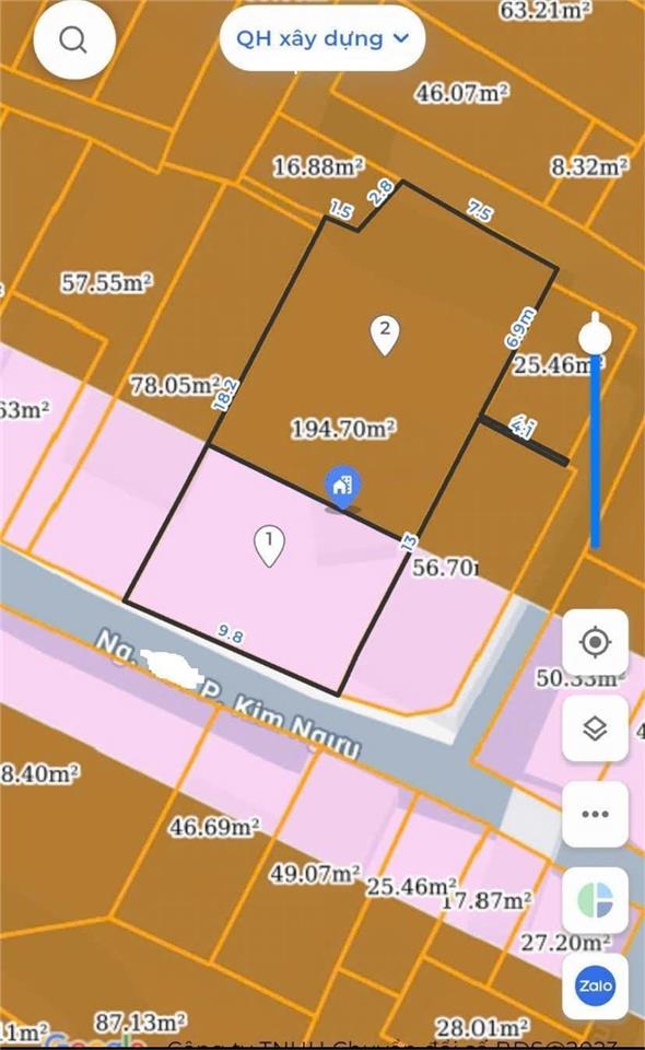 Bán cả 3 lô đất Kim Ngưu gần cạnh nhau, 2 mặt ngõ, mỗi lô 64.3m2, 8 tỷ/lô