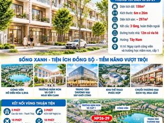 bán căn np26-29 vsip nghệ an – 158m², sàn ~297m², đường 12m