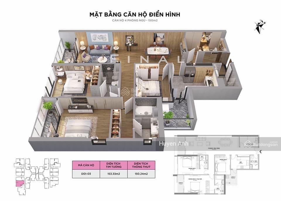 Chuyển nhượng căn hộ 151m2 giá tốt dự án brg diamond 25 lê văn lương tầng đẹp