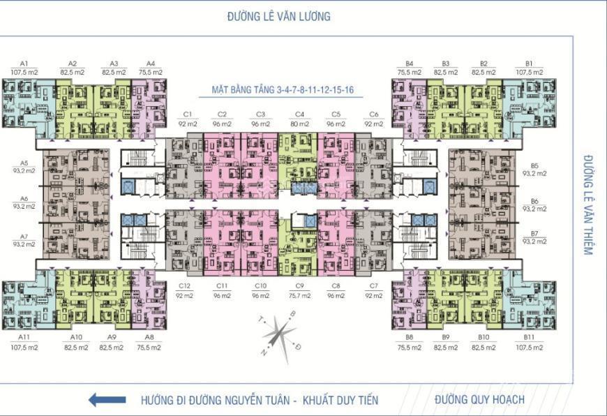 Chính chủ cần bán căn hộ 96m2 hướng mát đông nam tầng trung đẹp golden west lê văn thiêm thanh xuân