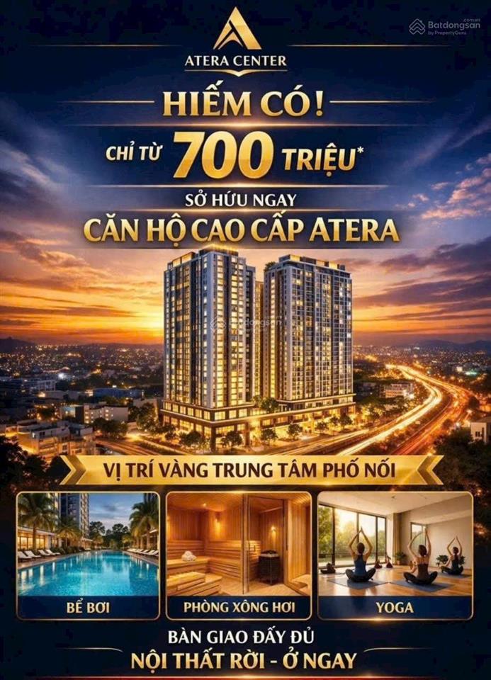 Bán căn hộ cao cấp 54,8m2, vốn 750tr, sở hữu chưng cư 5 sao atera central phố nối, sổ đỏ 0988 987 ***