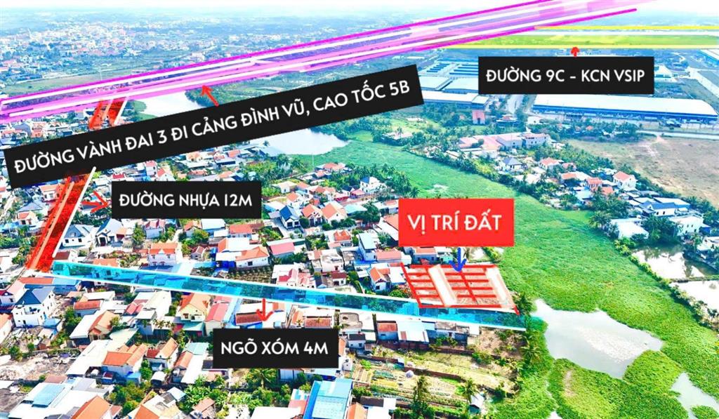 01 lô đất tiềm năng p. nam triệu giá đáy, ngay kcn thủy nguyên, đón sóng hạ tầng vành đai 2 & 3