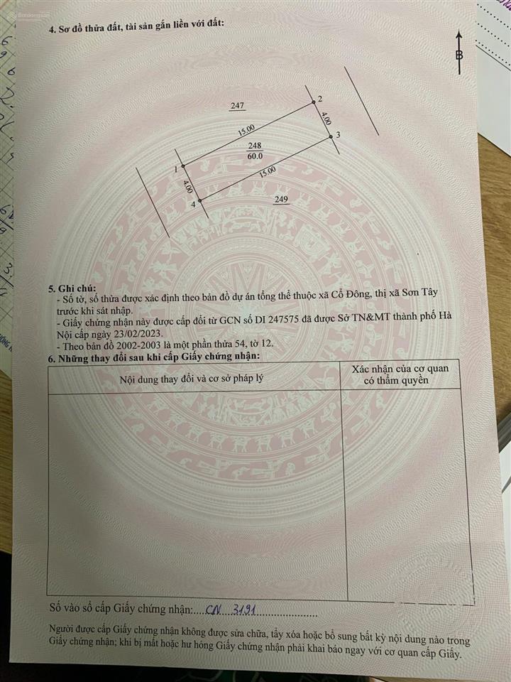 Chính chủ đất trại láng phân lô ôtô 2 mặt đuờng trước nhà và sau nhà, trục hồ tây ba vì,65m,2ty25.
