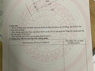 Chính chủ đất trại láng phân lô ôtô 2 mặt đuờng trước nhà và sau nhà, trục hồ tây ba vì,65m,2ty25.