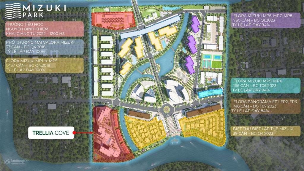Chính thức mở bán tháp tc3 trellia cove mizuki park, block view sông đẹp nhất dự án
