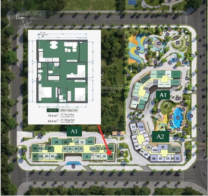 Chính chủ gửi bán căn 2pn+ 65m2 trục 18 tòa a3 tầng trung, góc giá tốt 5,7 tỷ dự án lumiere