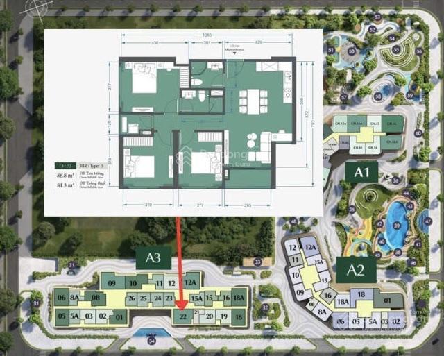 Chính chủ gửi bán căn 3pn a3.1922 diện tích 81,3m2 giá chỉ 7,350 tỷ  đã nhận bàn giao