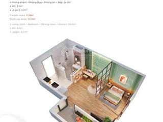 Bán căn studio diện tích 32m2 tầng trung giá chỉ 1,9 tỷ ~ 60tr/m2