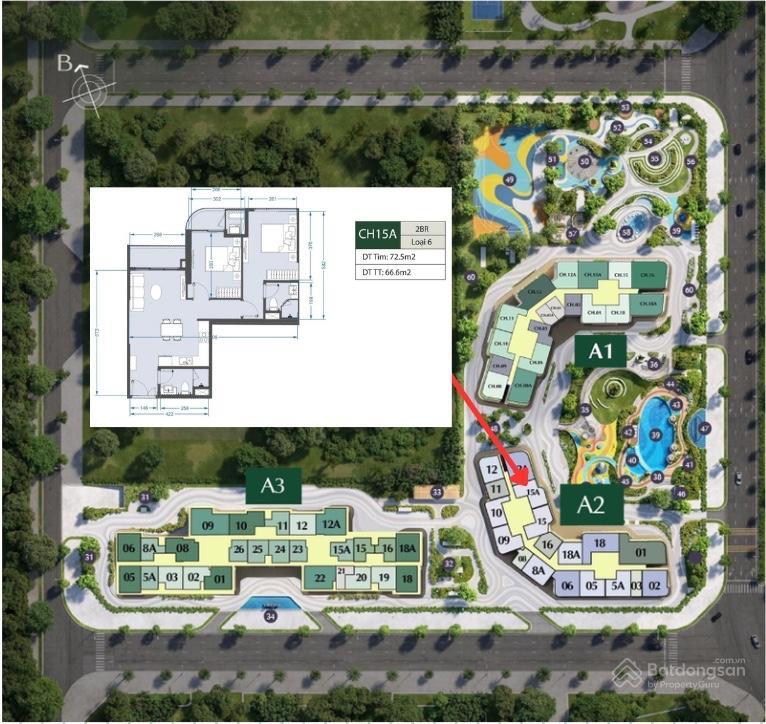Bán căn 2pn hoa hậu trục 15a cắt lỗ 300 triệu so với giá gốc hđmb tầng trung view công viên