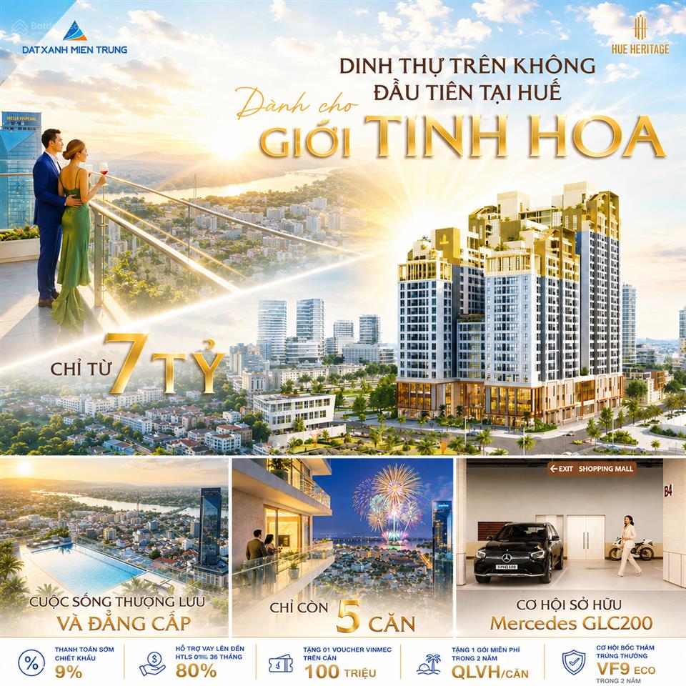 Căn hộ tầng 19 hue heritage  mang không gian nhà thấp tầng lên tầng cao thành phố