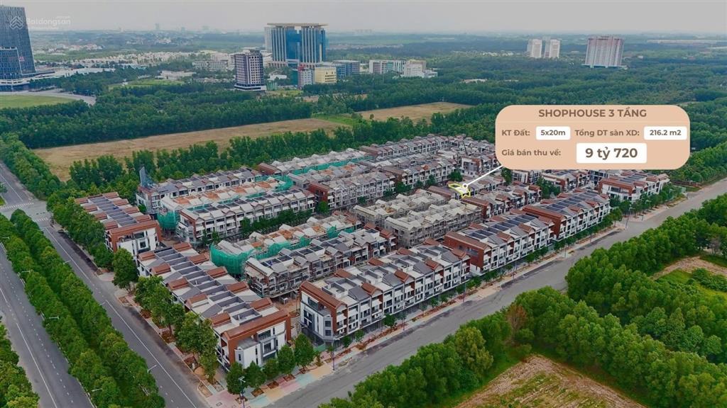 Cần bán căn shophouse 3 tầng, 2 mặt tiền artisan park gamuda land, đã thanh toán 15%, giá đợt đầu