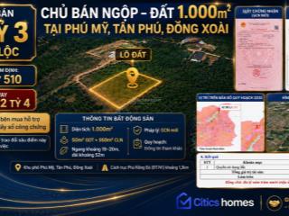 Chủ bán ngộp  đất 1.000m² đồng xoài, bình phước, 50m² odt, ngang gần 20m  giá chỉ 2,3 tỷ bớt lộc