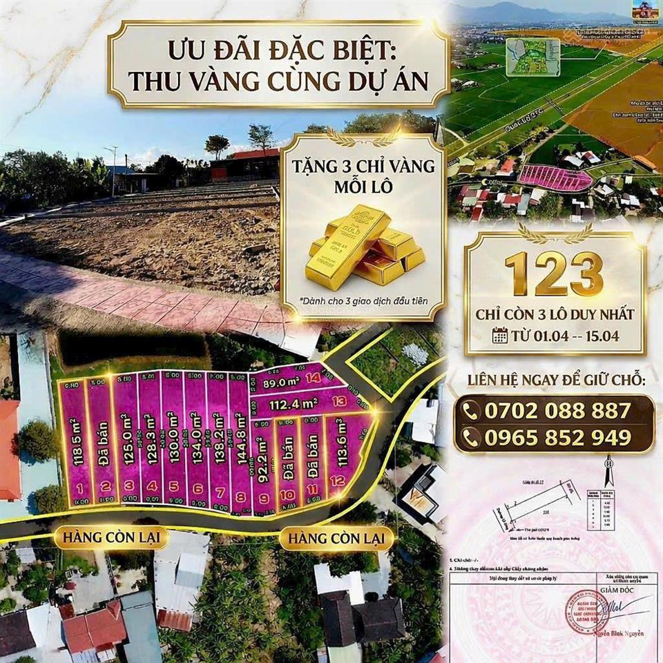 Bán đất diên khánh sát ql 27c  cách nha trang 15p  gần tt hành chính. tặng ngay 3 chỉ vàng sjc!