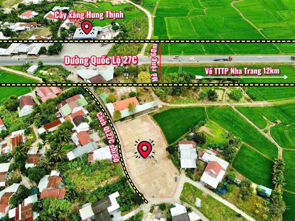 Bán đất diên khánh sát ql 27c  cách nha trang 15p  gần tt hành chính. tặng ngay 3 chỉ vàng sjc!