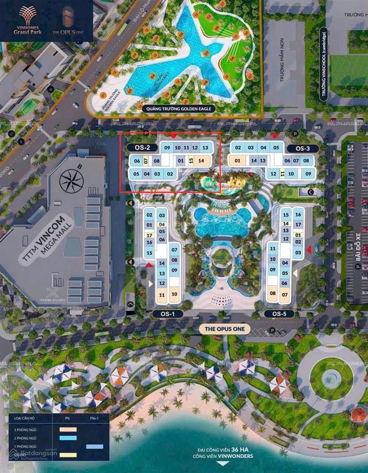 Căn hộ 3pn  100m2 view trực diện công viên 36ha tại phân khu opus one với chính sách cực kỳ ưu đãi