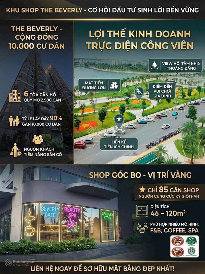 Bán shophouse tại the beverly  vinhomes grand park, giá ưu đãi 6,5 tỷ, 65m2