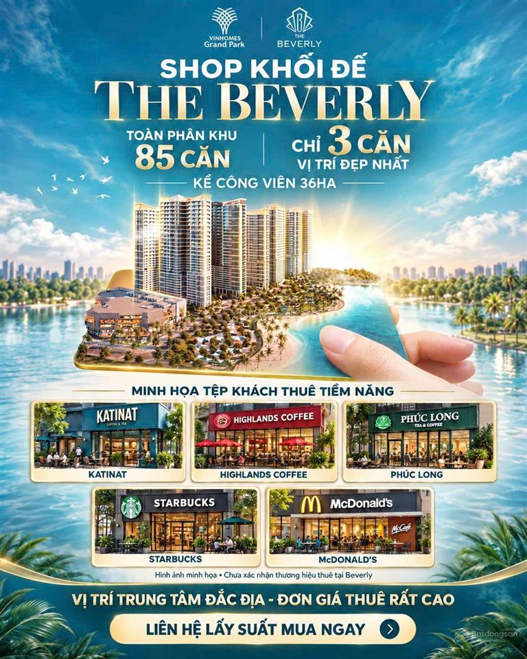 Bán shophouse tại the beverly  vinhomes grand park, giá ưu đãi 6,5 tỷ, 65m2