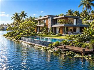 Bán biệt thự lô góc 2 mặt sông ecopark grand  the island, 980m2, mặt tiền 30m, giá 237 tỷ