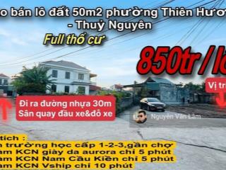 Đất thiên hương thủy nguyên  850tr/lô cơ hội an cư vàng tại thiên hương  thủy nguyên