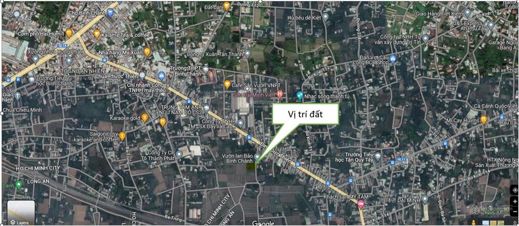 Bán 546m2 đất trồng cây lâu năm, hẻm đinh đức thiện, xã bình chánh, huyện bình chánh