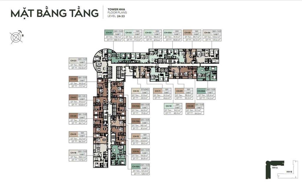 Căn 2 ngủ masteri cao xà lá view công viên, thiết kế vuông vức giá tốt chỉ 122 triệu/m²