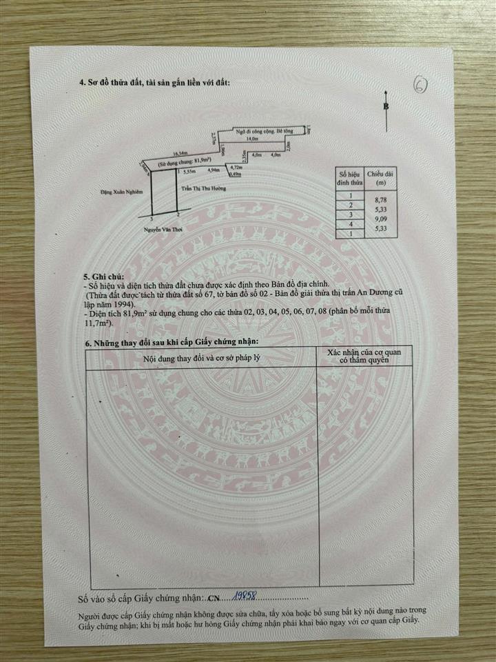 Bán đất tại đường 208, an dương, 990 triệu, 47m2, chính chủ uy tín