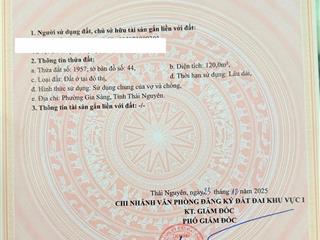 Lô đất mặt đường lưu nhân chú ( gần đường tròn gang thép ) thái nguyên