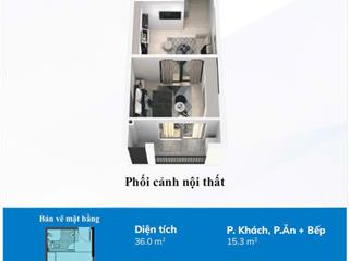 Căn 1pn1vs hướng đông nam 36,2m2, tt 135 triệu, nhcs cho vay 80%